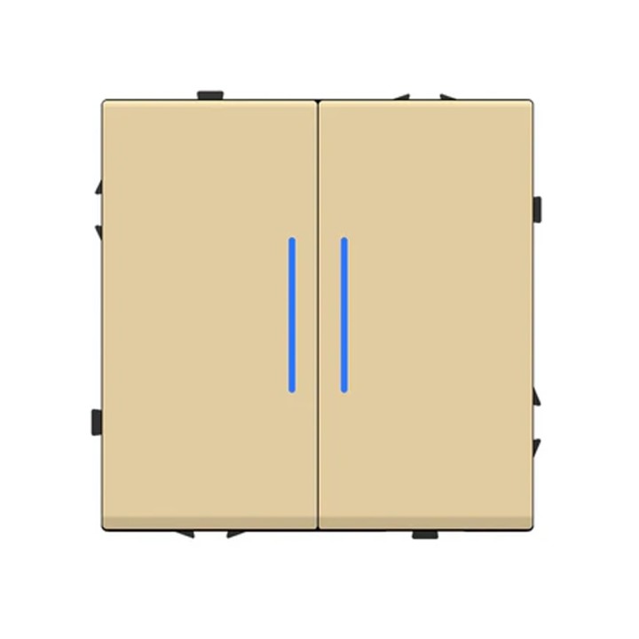 Interrupteur mécanique Poussoir 2 Boutons avec voyant lumineux – Doré