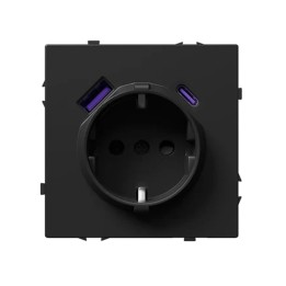Chargeur mural USB-C 65W + USB-A – Charge rapide - Noir