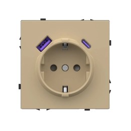 Chargeur mural USB-C 65W + USB-A – Charge rapide - Doré