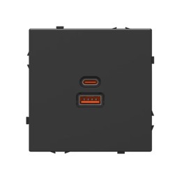Chargeur mural USB-A+C 65W – Noir