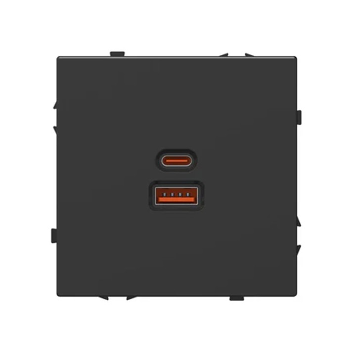 Chargeur mural USB-A+C 65W – Noir