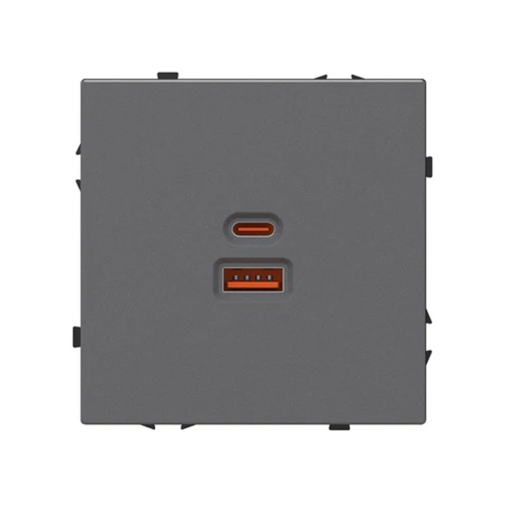 Chargeur mural USB-A+C 65W – Gris