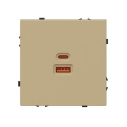 Chargeur mural USB-A+C 65W – Doré