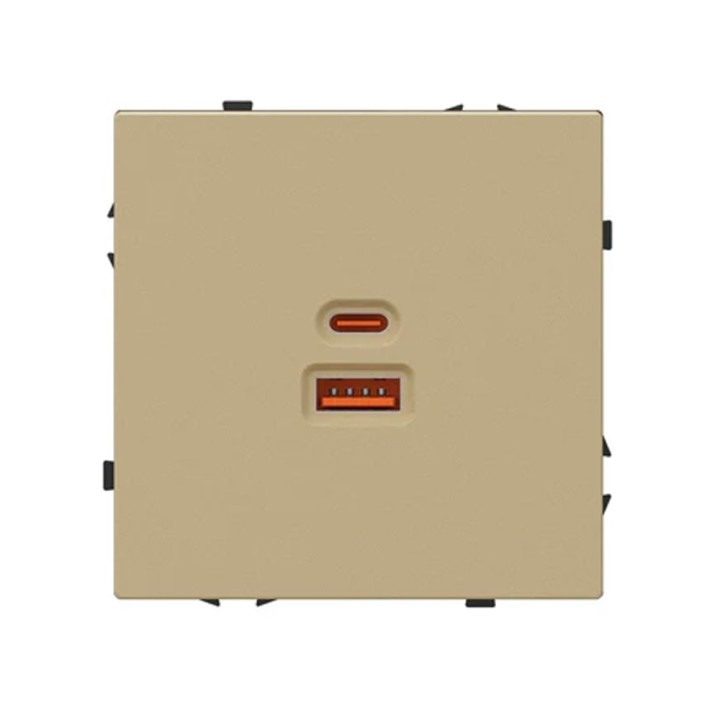 Chargeur mural USB-A+C 65W – Doré