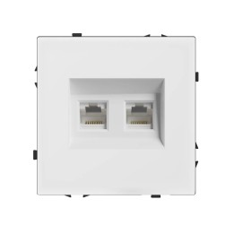 Prise double RJ45 Ethernet – Catégorie 6 – Blanc