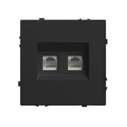 Prise double RJ45 Ethernet – Catégorie 6 – Noir