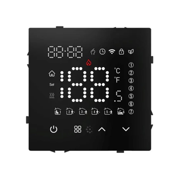 Thermostat connecté Wifi – Chauffage électrique – Noir