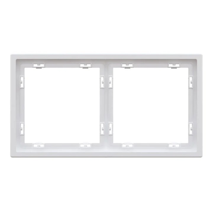 Plaque de finition 2 postes – Gamme One – Blanc