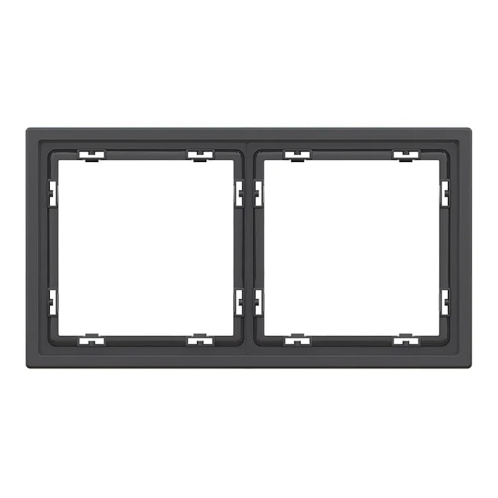 Plaque de finition 2 postes – Gamme One – Noir