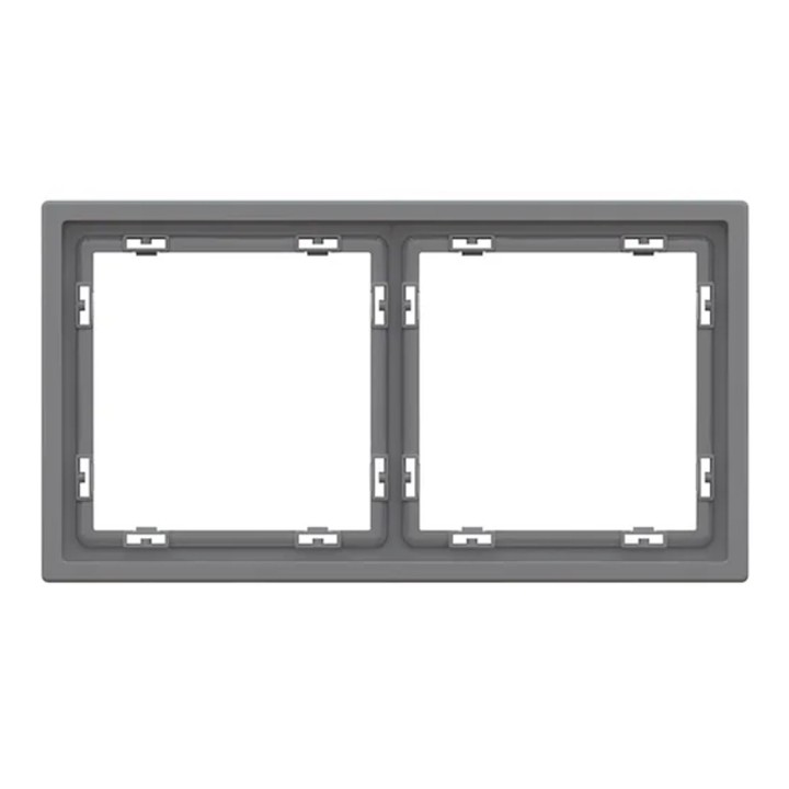 Plaque de finition 2 postes – Gamme One – Gris