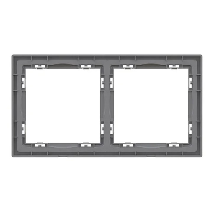 Plaque de finition 2 postes – Gamme One – Gris
