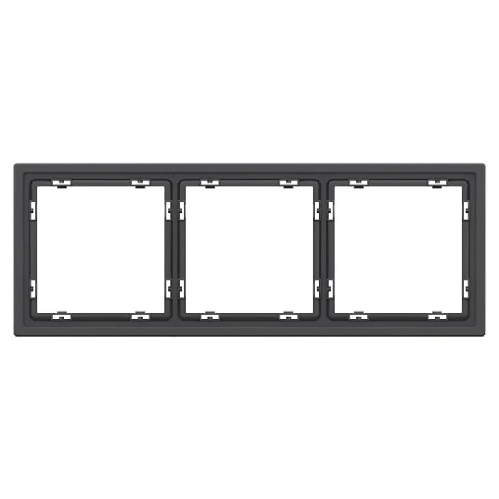 Plaque de finition 3 postes – Gamme One – Noir