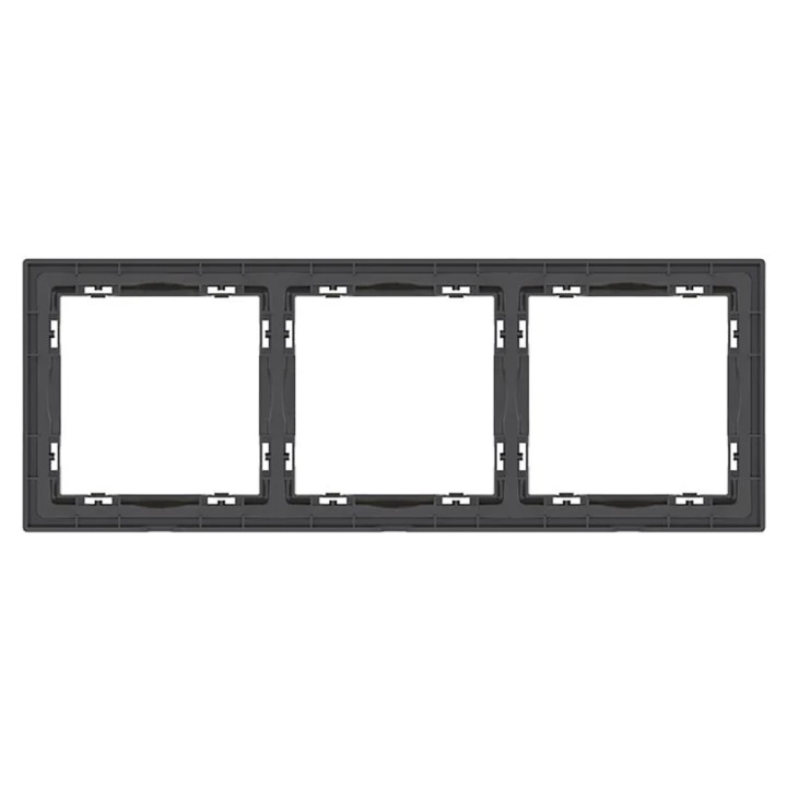 Plaque de finition 3 postes – Gamme One – Noir