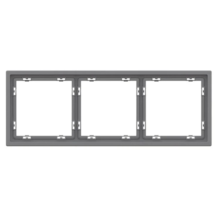 Plaque de finition 3 postes – Gamme One – Gris