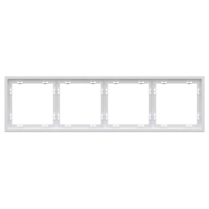 Plaque de finition 4 postes – Gamme One – Blanc