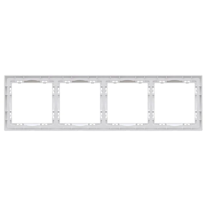 Plaque de finition 4 postes – Gamme One – Blanc