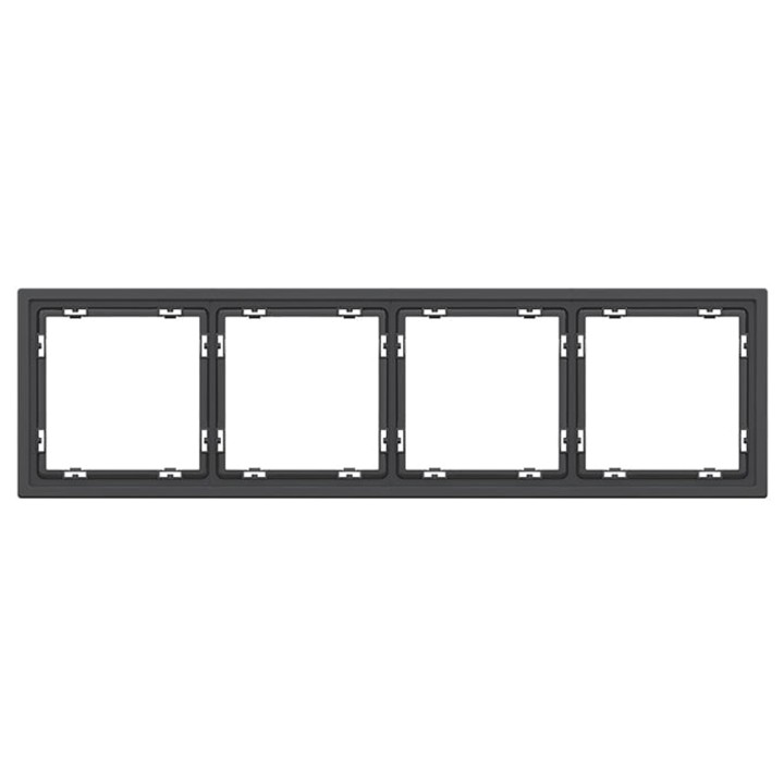 Plaque de finition 4 postes – Gamme One – Noir