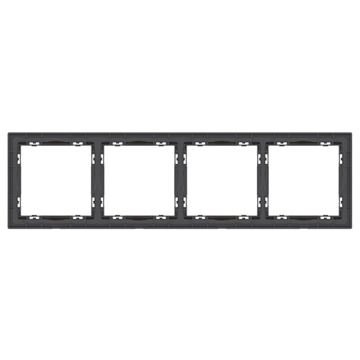 Plaque de finition 4 postes – Gamme One – Noir