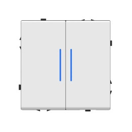 Interrupteur mécanique simple allumage 2 Boutons avec voyant - Blanc