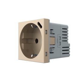 Mécanisme prise de courant 16A avec chargeur USB-C Type Europe – Blanc - Doré