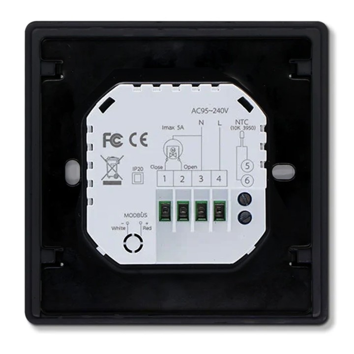 Thermostat connecté Wifi / Matter – Chauffage hydraulique – Noir