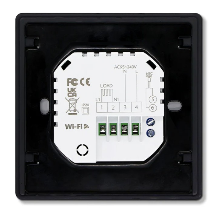 Thermostat connecté Wifi / Matter – Chauffage électrique – Noir
