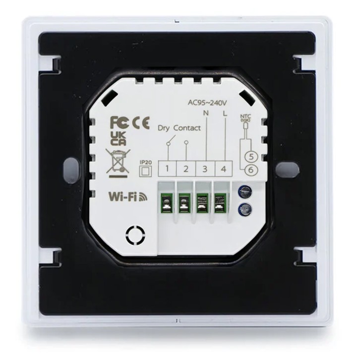 Thermostat connecté WiFi / Matter – Chaudière (gaz / fioul) – Blanc
