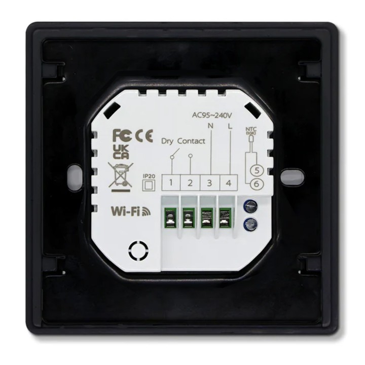 Thermostat connecté WiFi / Matter – Chaudière (gaz / fioul) – Noir