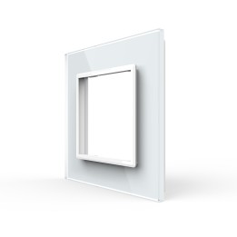 Plaque de finition en verre 1 poste – Blanc Brillant – Série SR
