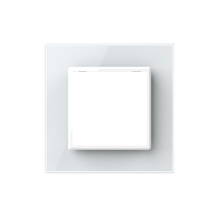 Plaque de finition en verre 1 poste – Blanc Brillant – Série SR