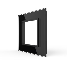 Plaque de finition en verre 1 poste – Noir Brillant – Série SR