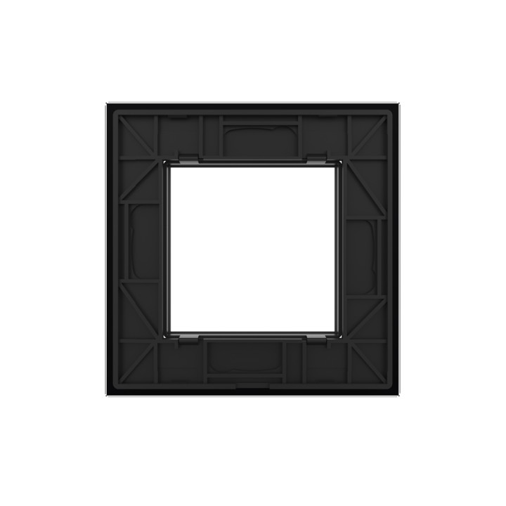 Plaque de finition en verre 1 poste – Noir Brillant – Série SR