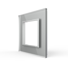 Plaque de finition en verre 1 poste – Gris Brillant – Série SR