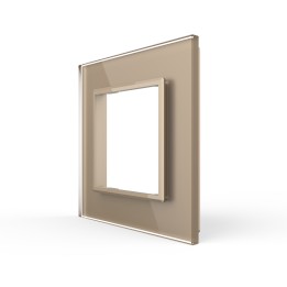 Plaque de finition en verre 1 poste – Doré Brillant – Série SR