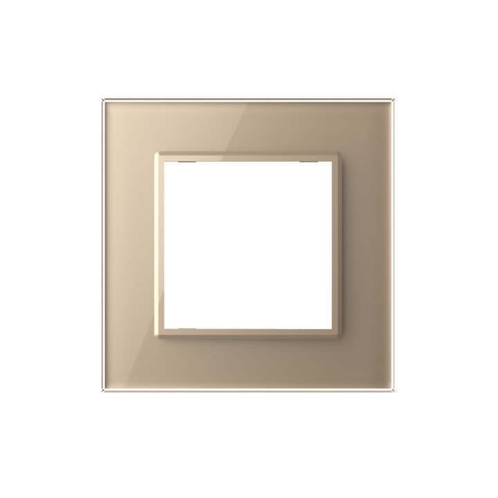 Plaque de finition en verre 1 poste – Doré Brillant – Série SR