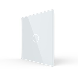 Plaque de finition en verre tactile 1 Bouton – Blanc Brillant