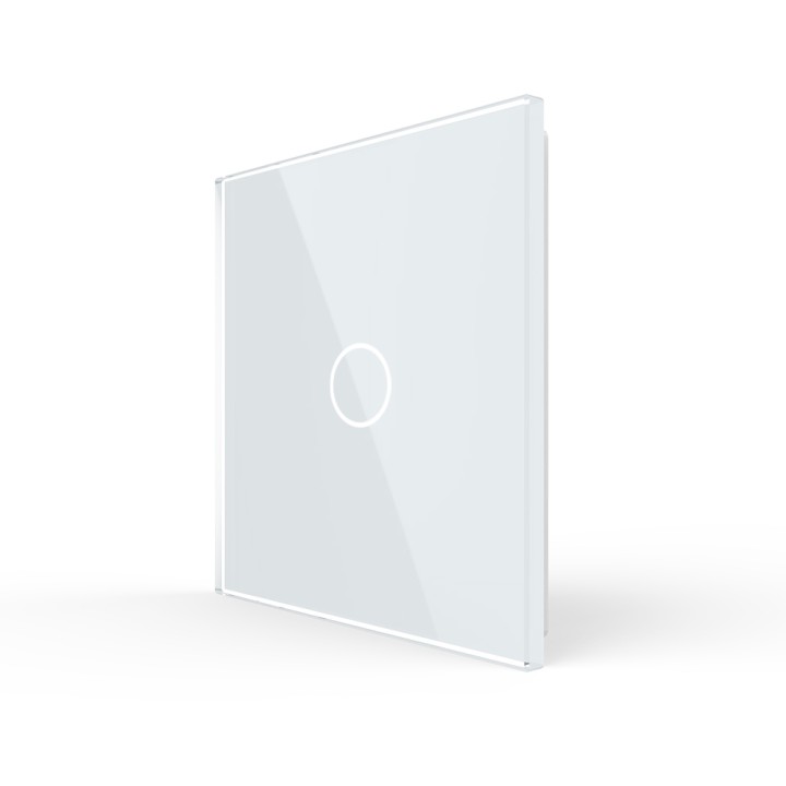 Plaque de finition en verre tactile 1 Bouton – Blanc Brillant
