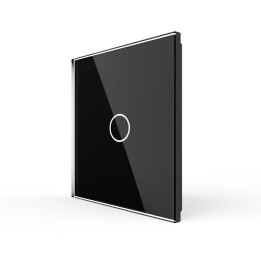 Plaque de finition en verre tactile 1 Bouton – Noir Brillant