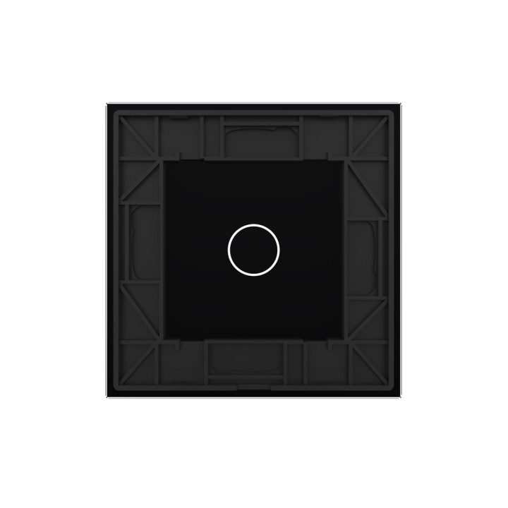 Plaque de finition en verre tactile 1 Bouton – Noir Brillant