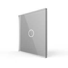 Plaque de finition en verre tactile 1 Bouton – Gris Brillant