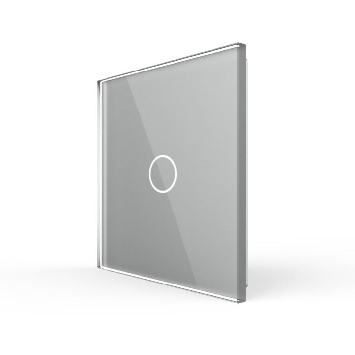 Plaque de finition en verre tactile 1 Bouton – Gris Brillant