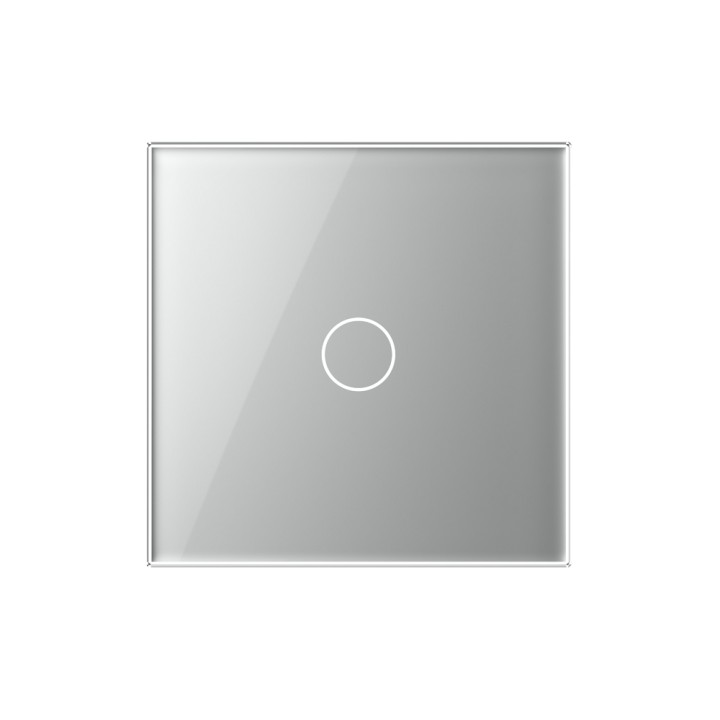 Plaque de finition en verre tactile 1 Bouton – Gris Brillant