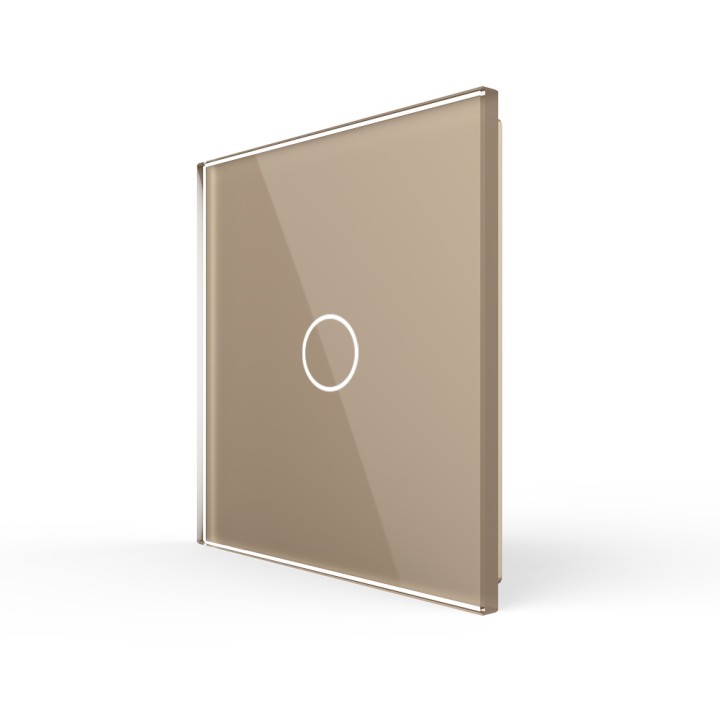Plaque de finition en verre tactile 1 Bouton – Doré Brillant