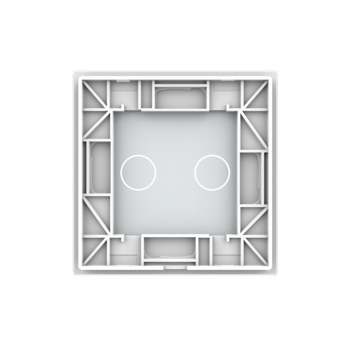 Plaque de finition en verre tactile 2 Boutons – Blanc Brillant