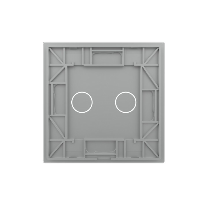 Plaque de finition en verre tactile 2 Boutons – Gris Brillant