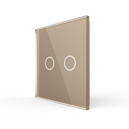 Plaque de finition en verre tactile 2 Boutons – Doré Brillant
