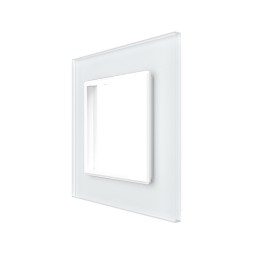 Plaque de finition en verre 1 poste – Blanc Mat – Série SR