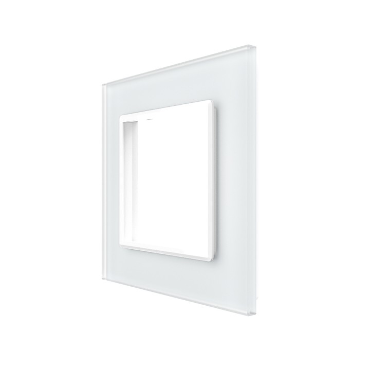 Plaque de finition en verre 1 poste – Blanc Mat – Série SR