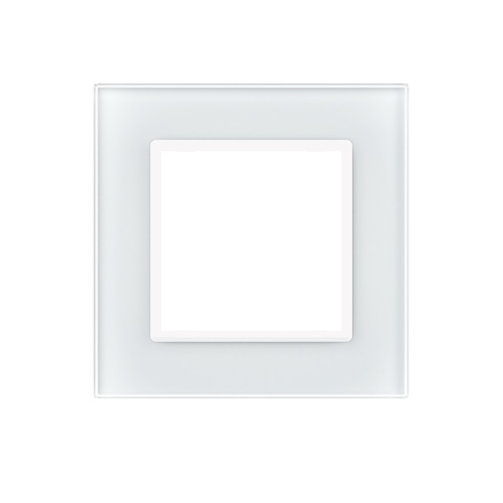 Plaque de finition en verre 1 poste – Blanc Mat – Série SR