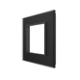 Plaque de finition en verre 1 poste – Noir Mat – Série SR